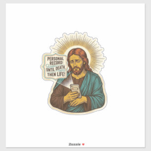 Jesus Tote Telefon Keine Musik Schweres Heben Gym  Aufkleber