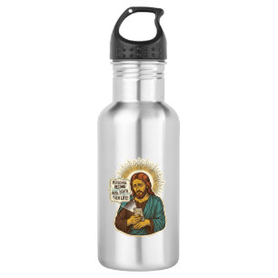 Jesus Tote Telefon Keine Musik Schweres Heben Gym  Edelstahlflasche