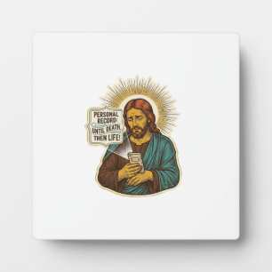 Jesus Tote Telefon Keine Musik Schweres Heben Gym  Fotoplatte