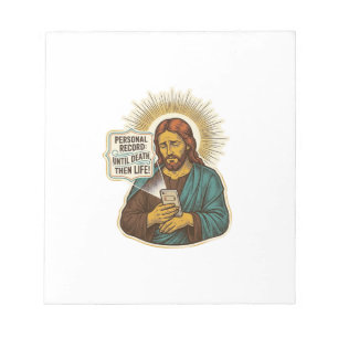 Jesus Tote Telefon Keine Musik Schweres Heben Gym  Notizblock