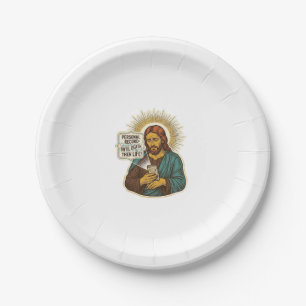 Jesus Tote Telefon Keine Musik Schweres Heben Gym  Pappteller