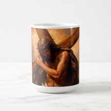 Jesus trägt das Kreuz Becher