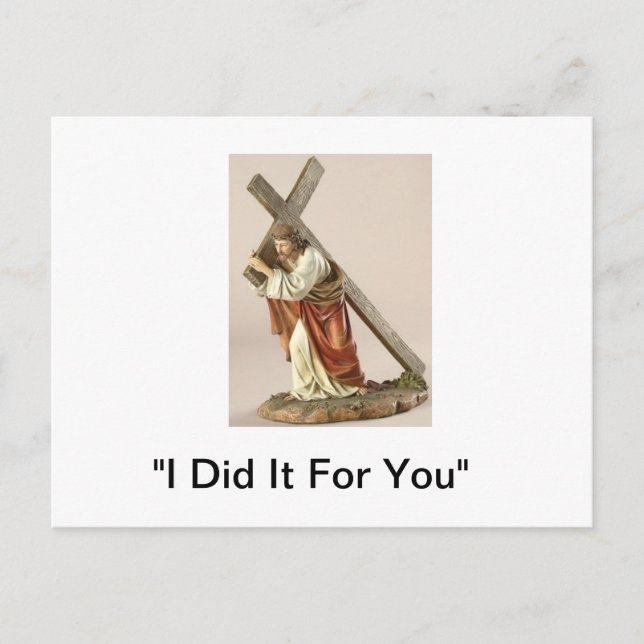 "Jesus trägt das Kreuz" Postkarte (Vorderseite)