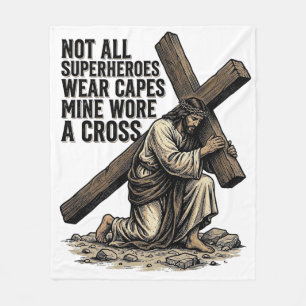 Jesus trägt das Kreuz Vintage Christlich Fleecedecke