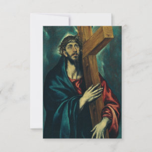 Jesus trägt das Kreuz von El Greco Heilige Karte