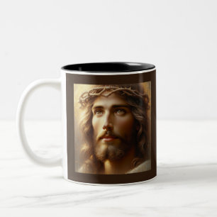 Jesus trägt die Krone von Thorns Zweifarbige Tasse