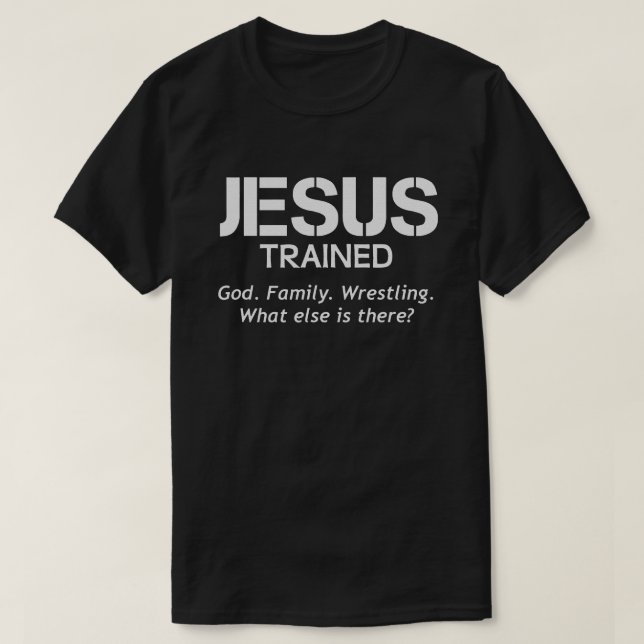 Jesus trainierte Wrestling Funny Wrestler Muskel T-Shirt (Design vorne)