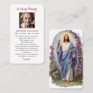 Jesus-Trauer-Gedenk-Kondolenz-Gebetskarte Visitenkarte