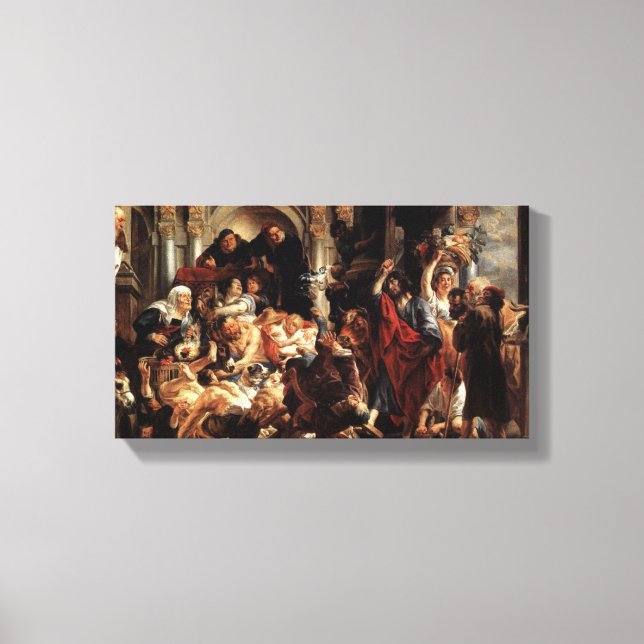 Jesus trieb die Geldwechsler aus dem Tempel Leinwanddruck (Vorderseite)