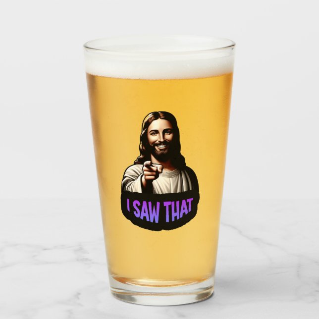 Jesus trinkt Glas - ich sah das! (Vorne (Gefüllt))