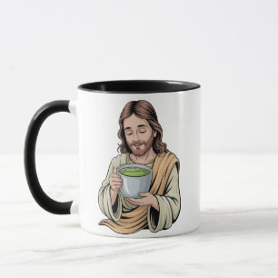 Jesus trinkt Matcha-Getränk Christlich Tasse