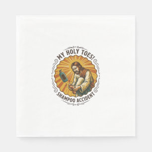 Jesus tropft Shampooflasche auf Fußdusche Schmerz  Serviette