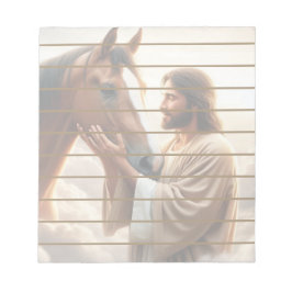 Jesus tröstet ein Pferd im Himmel Notizblock
