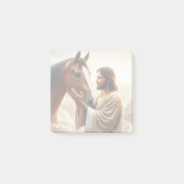 Jesus tröstet ein Pferd im Himmel Post-it Klebezettel