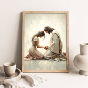 Jesus tröstet Frau, Christliche Kunst, Jesus und Poster