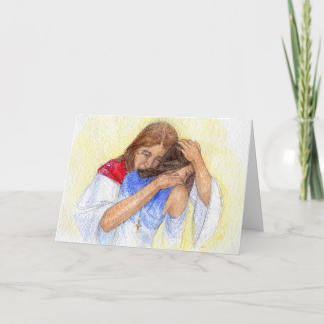 "Jesus tröstet uns." Grußkarte Karte (Vorderseite)