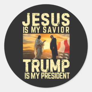 Jesus Trump - Jesus ist mein Herr Erlöser Runder Aufkleber