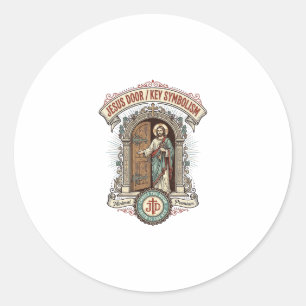 Jesus Tür Schlüssel Symbolik Jesus Tür Schlüssel S Runder Aufkleber