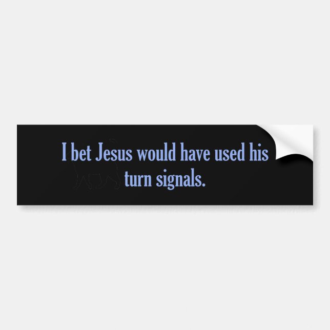 Jesus Turn Signals Autoaufkleber (Vorne)