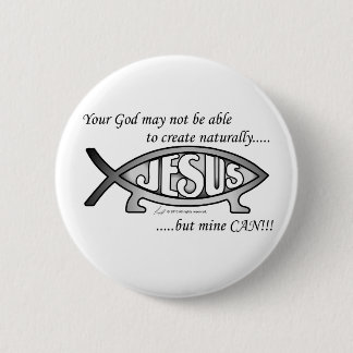 Jesus- u. Darwin-Fisch-Knopf/Button Button