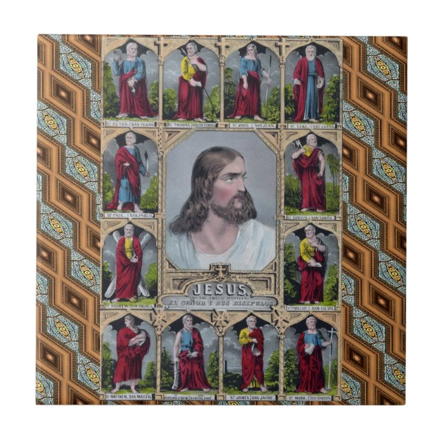 Jesus u. die 12 Apostel Fliese (Vorderseite)
