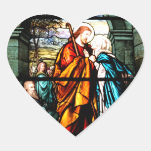 Jesus u. Mary Herz-Aufkleber