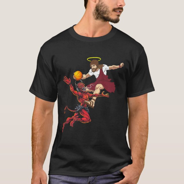 Jesus überquert den Teufel durch den Bysketbyll-Sp T-Shirt (Vorderseite)