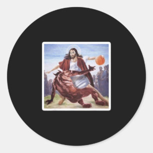 Jesus übertrumpft Satan Sketll Runder Aufkleber