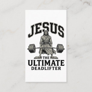 Jesus Ultimate Deadlifter Vintage Gym-Shirt-Design Visitenkarte