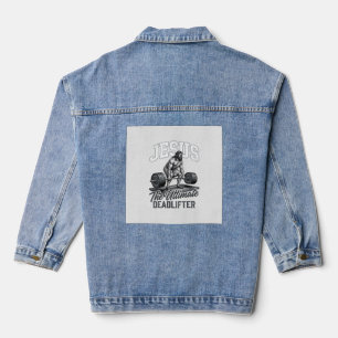 Jesus Ultimate Deadlifter Vintage Vector T-Shirt D Jeansjacke