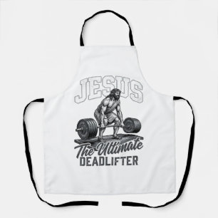 Jesus Ultimate Deadlifter Vintage Vector T-Shirt D Schürze