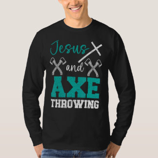 Jesus und Ax, die den Christlichen Hatchet Thrower T-Shirt