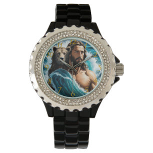 Jesus und Bär Armbanduhr