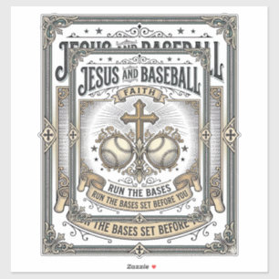Jesus und Baseball Vintage Christlich Aufkleber