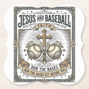 Jesus und Baseball Vintage Christlich  Untersetzer