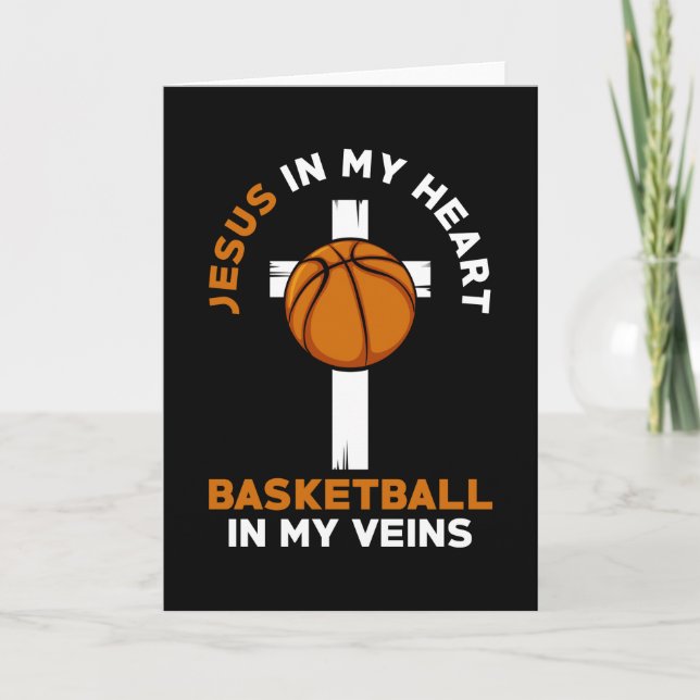 Jesus und Basketball Christliches Sprichwort Karte (Vorderseite)