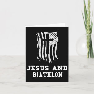 Jesus und Biathlon Design für Christliche Biathlet Karte