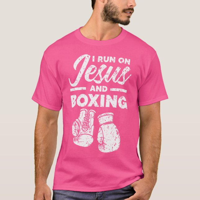 Jesus und Boxen Christliche Berufliche Boxer Sphär T-Shirt (Vorderseite)