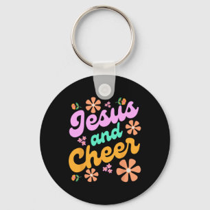 Jesus und Cheer Cheerleading-Trainer Lustig Groovy Schlüsselanhänger