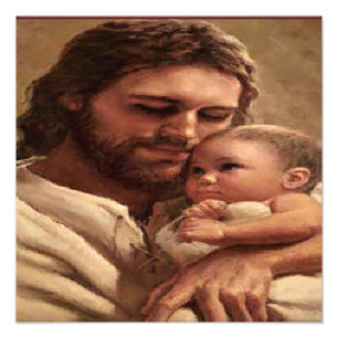 Jesus und das Baby Fotodruck