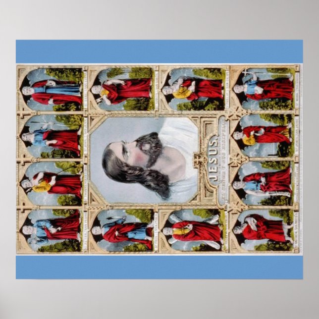 Jesus und das Poster der Apostel (Vorne)