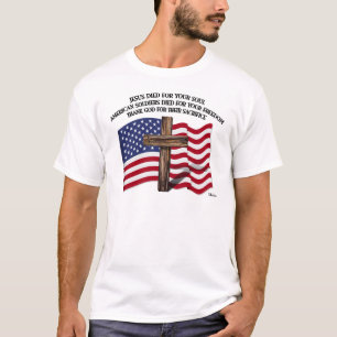 Jesus und das schroffe Kreuz US der amerikanischen T-Shirt
