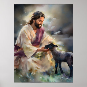 Jesus und das verlorene Schaf Poster
