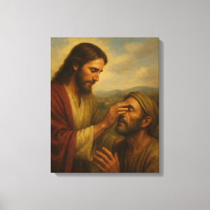 Jesus und der Blinde Mann™ LDS Wall Art Leinwand