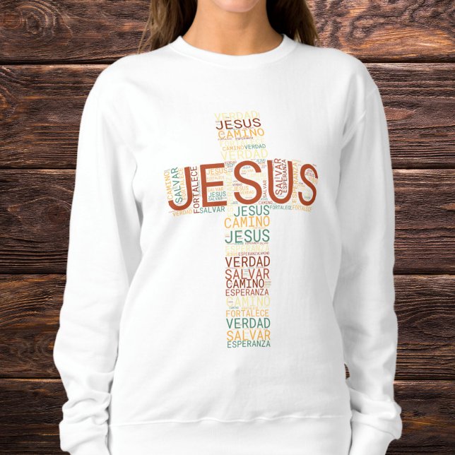 Jesus und der Glaube kreuzen das Christliche Spani Sweatshirt (Von Creator hochgeladen)