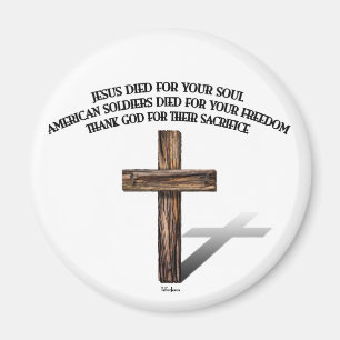 Jesus und die amerikanischen Soldaten mit rauem Kr Magnet
