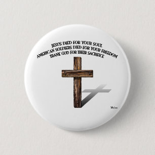Jesus und die amerikanischen Soldaten mit robustem Button