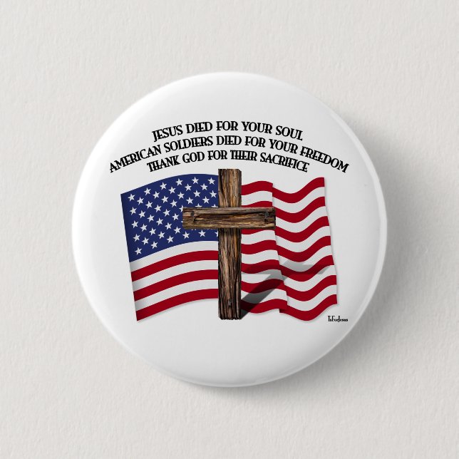 Jesus und die amerikanischen Soldaten rocken über  Button (Vorderseite)