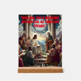 Jesus und die Jünger: Matthew 19:26 Acrylschild