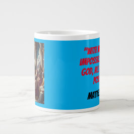 Jesus und die Jünger: Matthew 19:26 Jumbo-Tasse